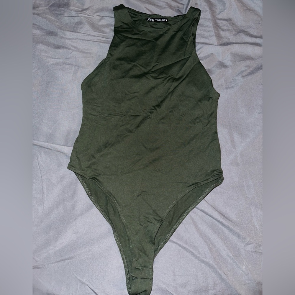 Zara Green Sleeveless Bodysuit Sz. S